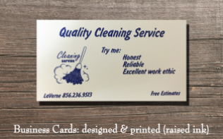 Raised ink business card